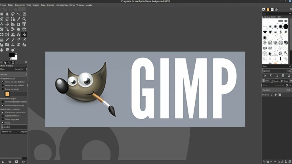GIMP en Fedora: Editor de imágenes gratuito y de código abierto.