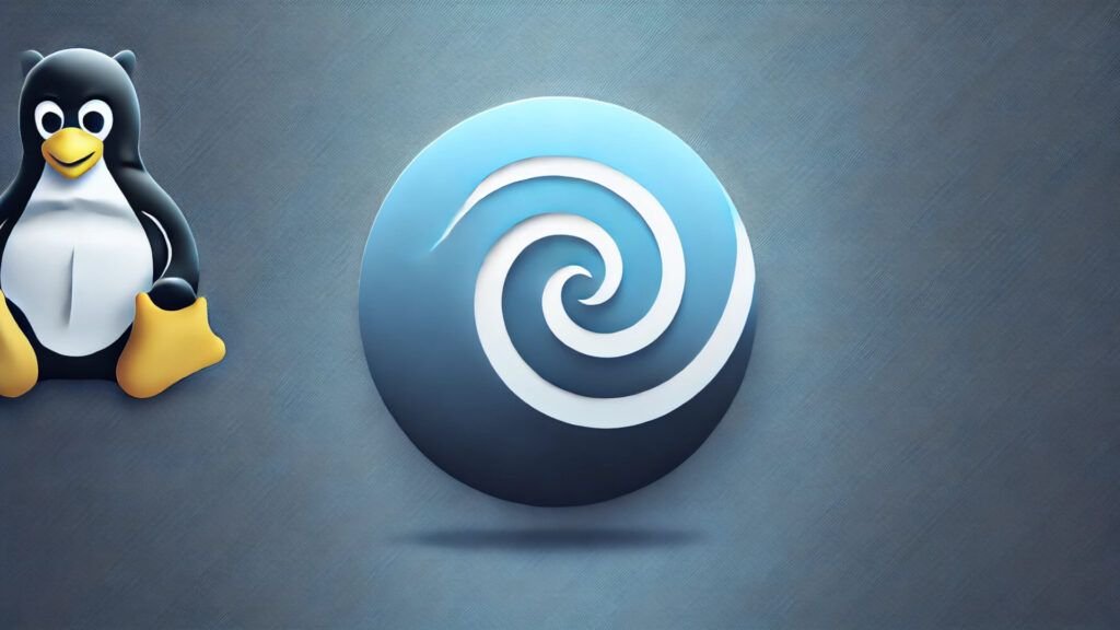 a blue and white logo